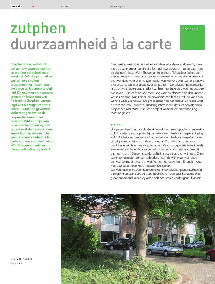 Project Zutphen. Duurzaamheid à la carte