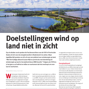 Doelstellingen wind op land niet in zicht